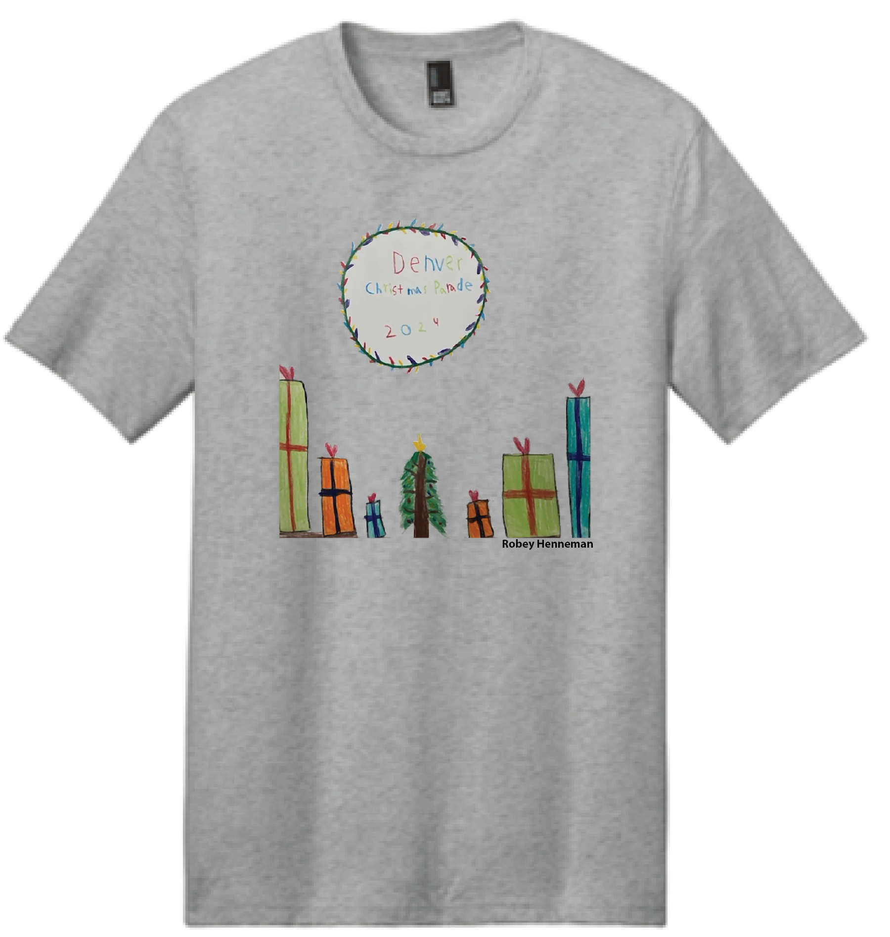 2024 Denver Christmas Parade Short Sleeve T-Shirt - Heather Grey